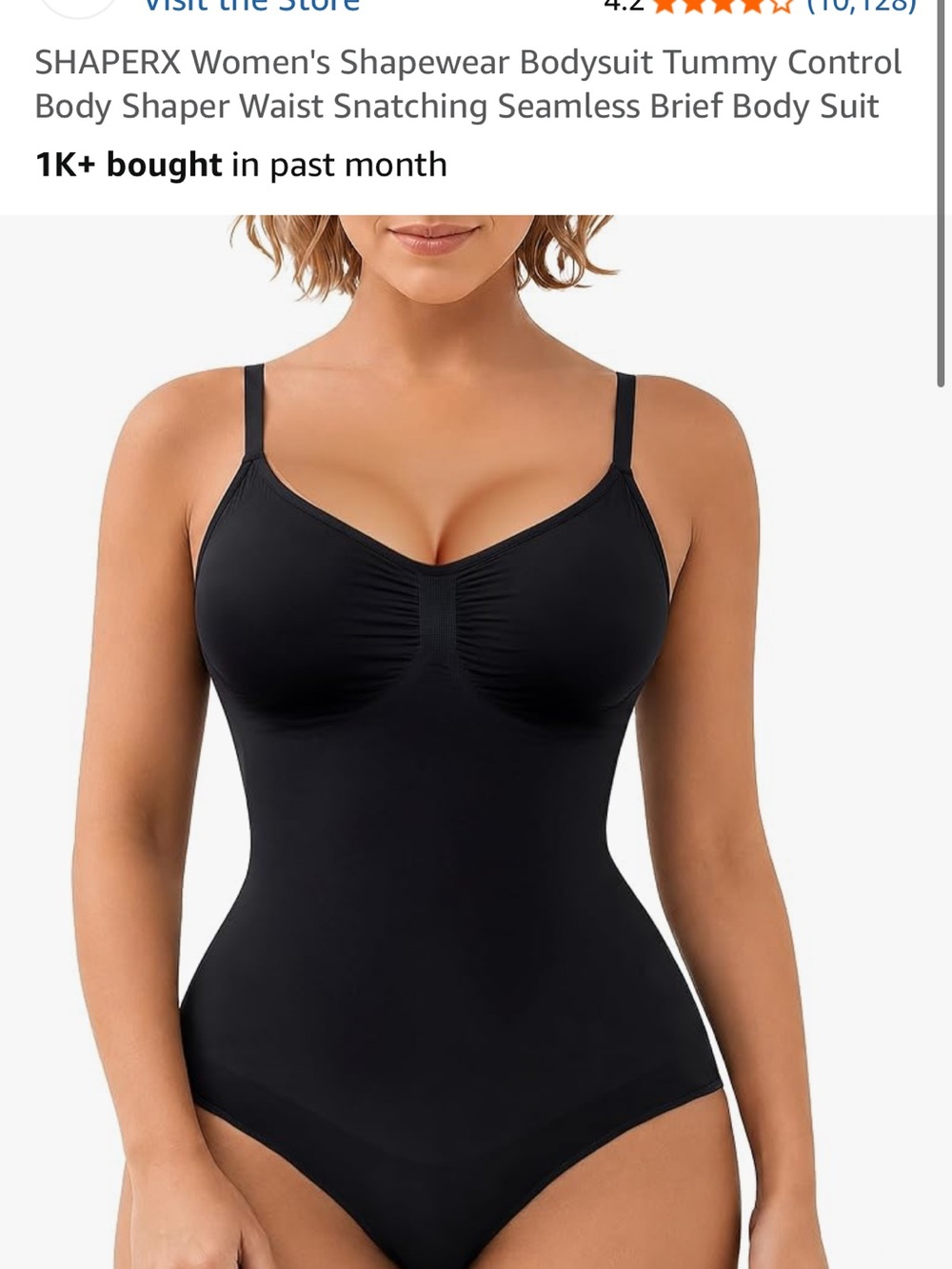 Women’s Black Shapewear Bodysuit - Tummy Control / size sm/ med